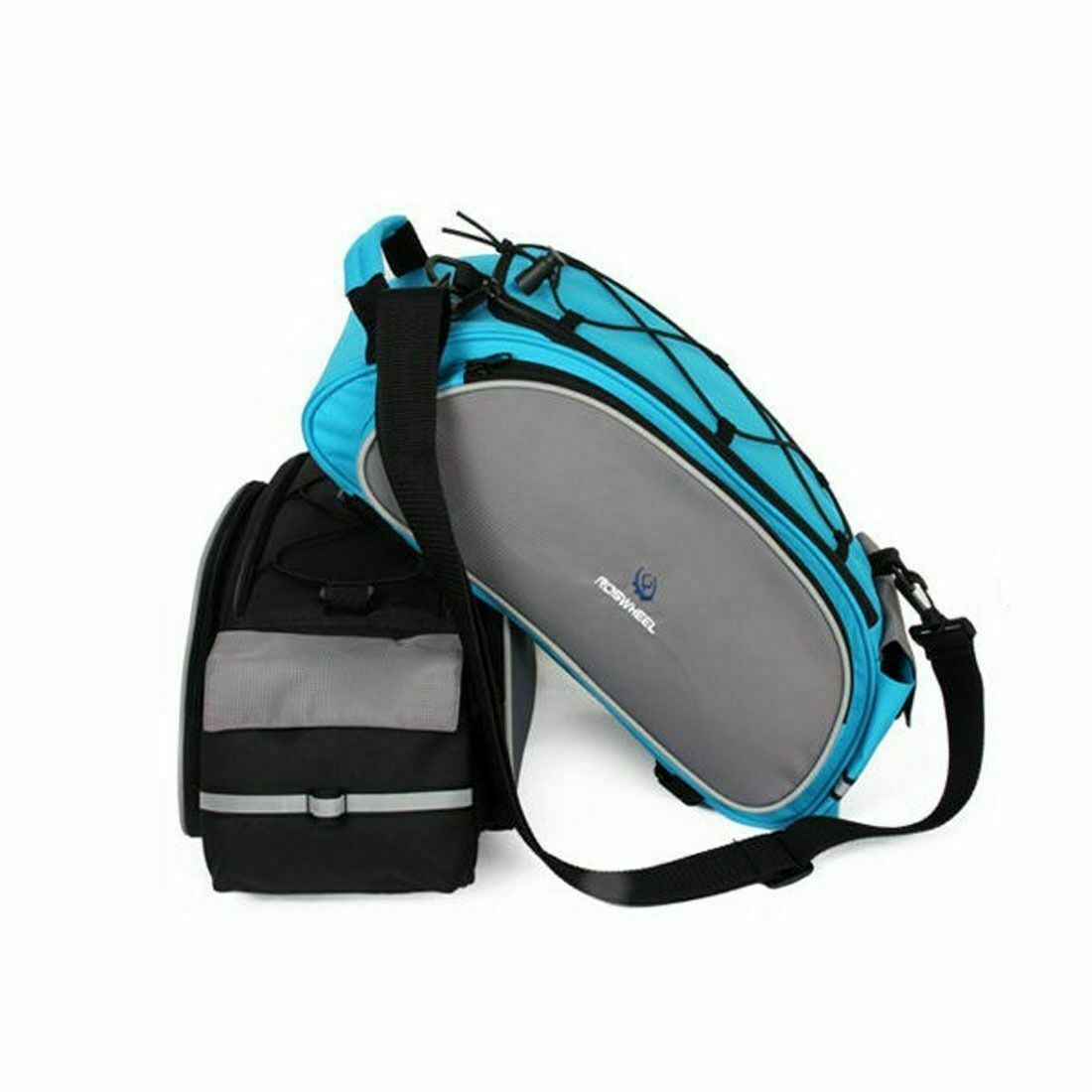 Blue ROSWHEEL Bike Rack Pack Seat Bag Rear Pack Trunk Pannier Handbag