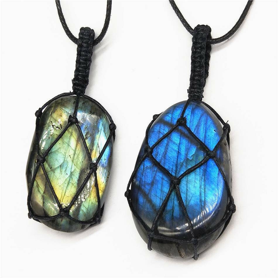 Dragon Heart Labradorite Necklace Natural Stone Women Pendant Stone Dragon Eye