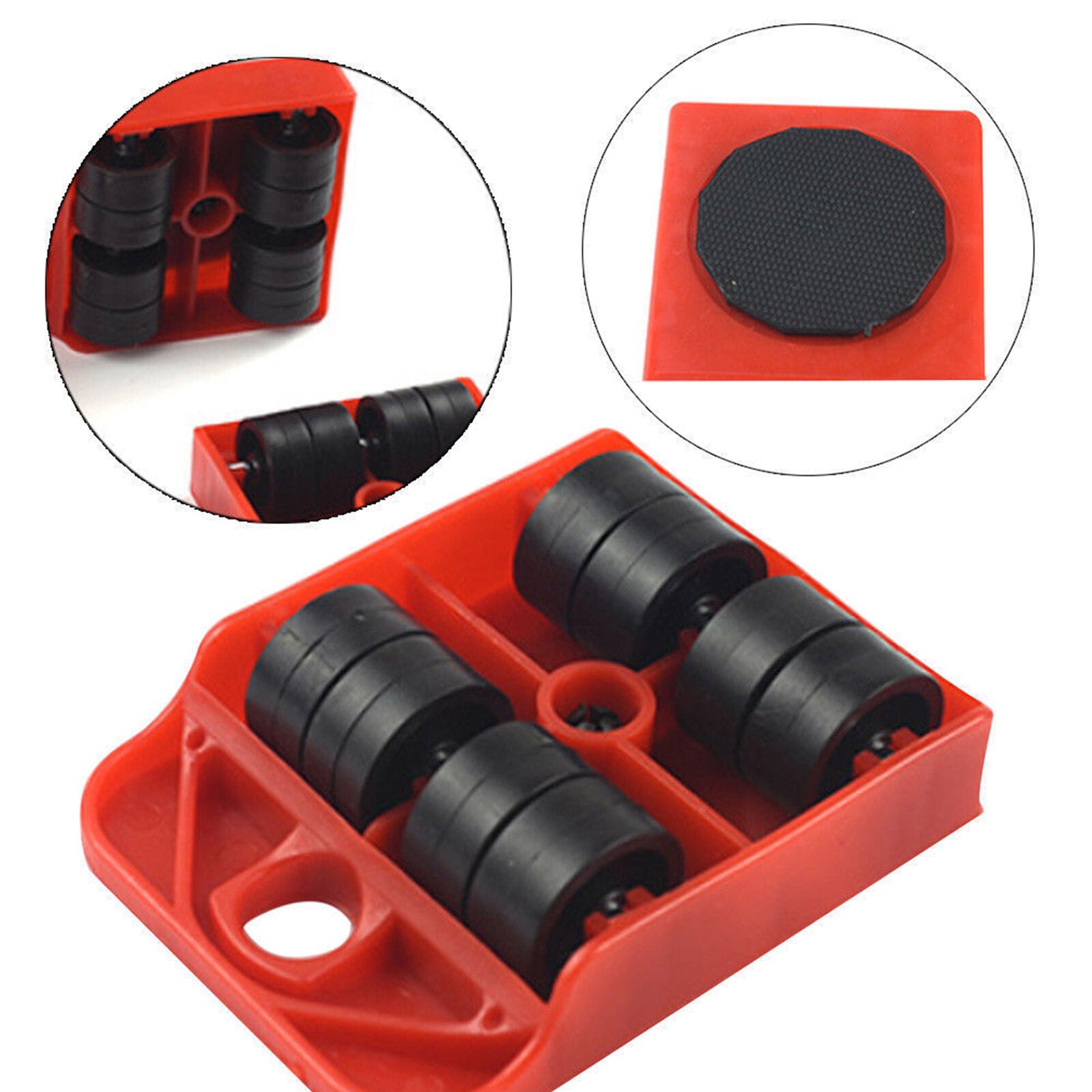 1pc Plastic Furniture Lifter Triple Wheels Mover Sliders Home Moving System