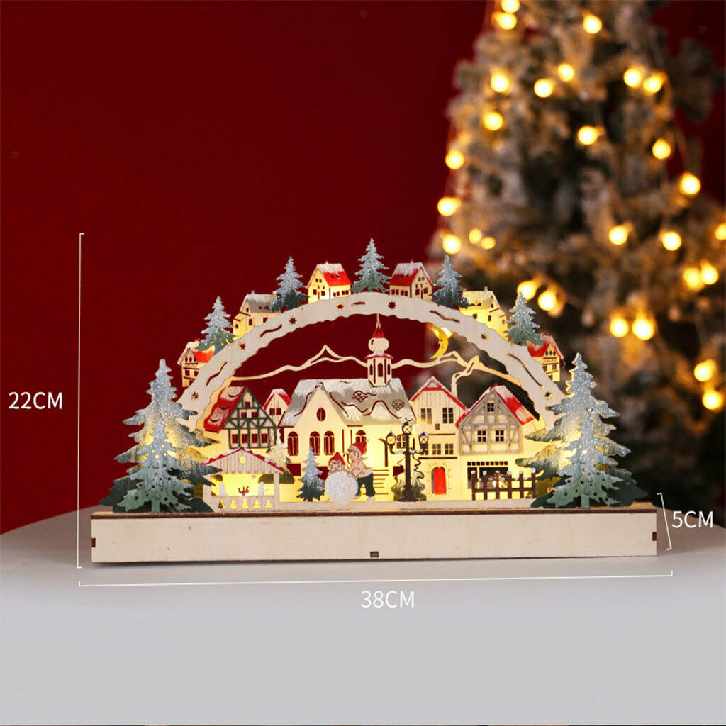 Mini Christmas LED Bridge Light and Music Village Farmhouse Xmas Table Decor