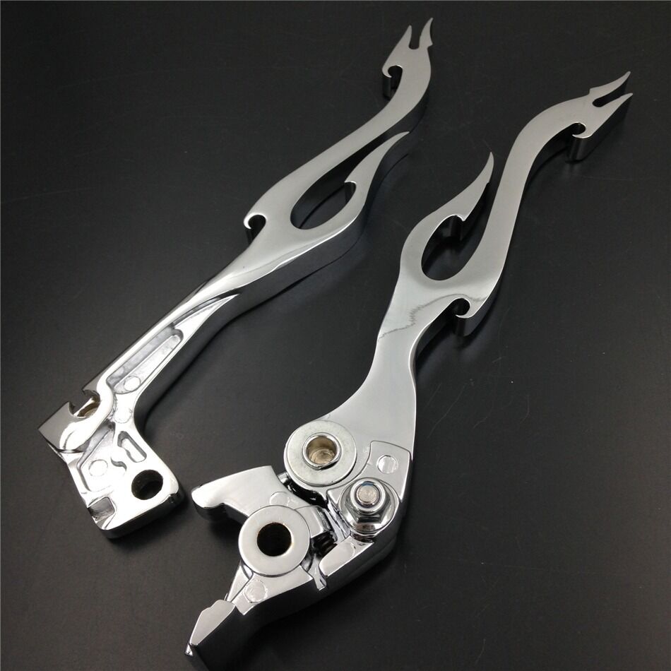 For Suzuki GSXR 600 750 Katana 750F SV650 SV650S CHROME Brake Clutch Flame Lever