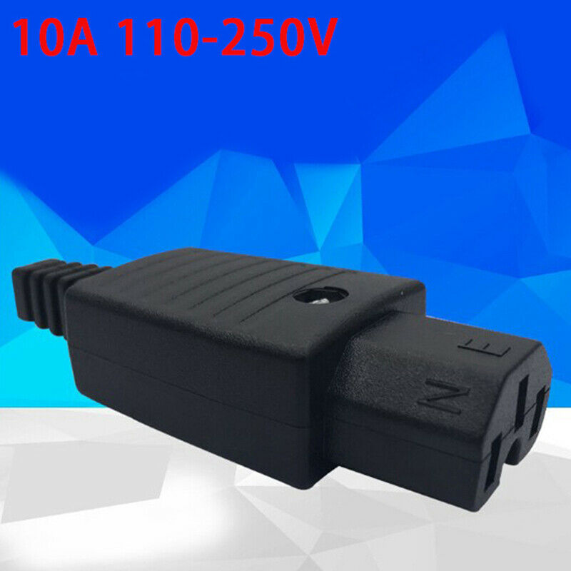 250V 10A 3pin Power Supply plug socket Adapter male & female  wire connectorDD