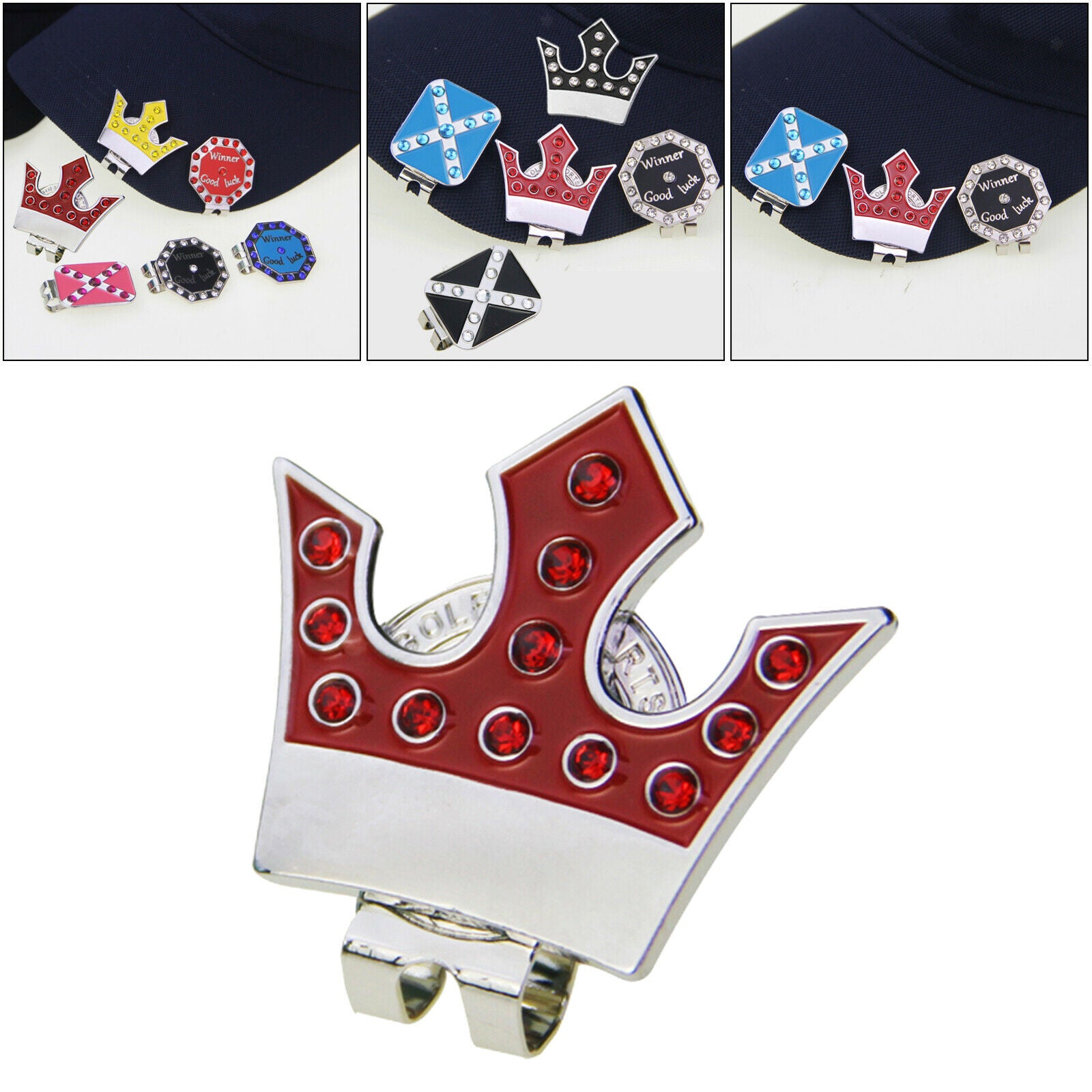 2 Pieces Zinc Alloy Golf Ball Markers Training Aids Hat Clip Putt Keepsake