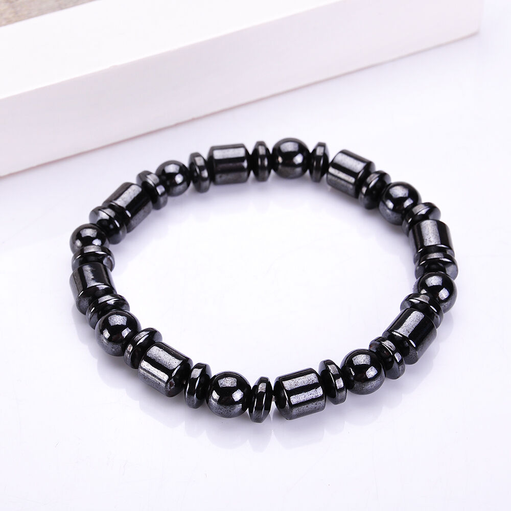 Biomagnetism Magnetic Round Black Stone Magnetic Bracelet Magnetic Health Care