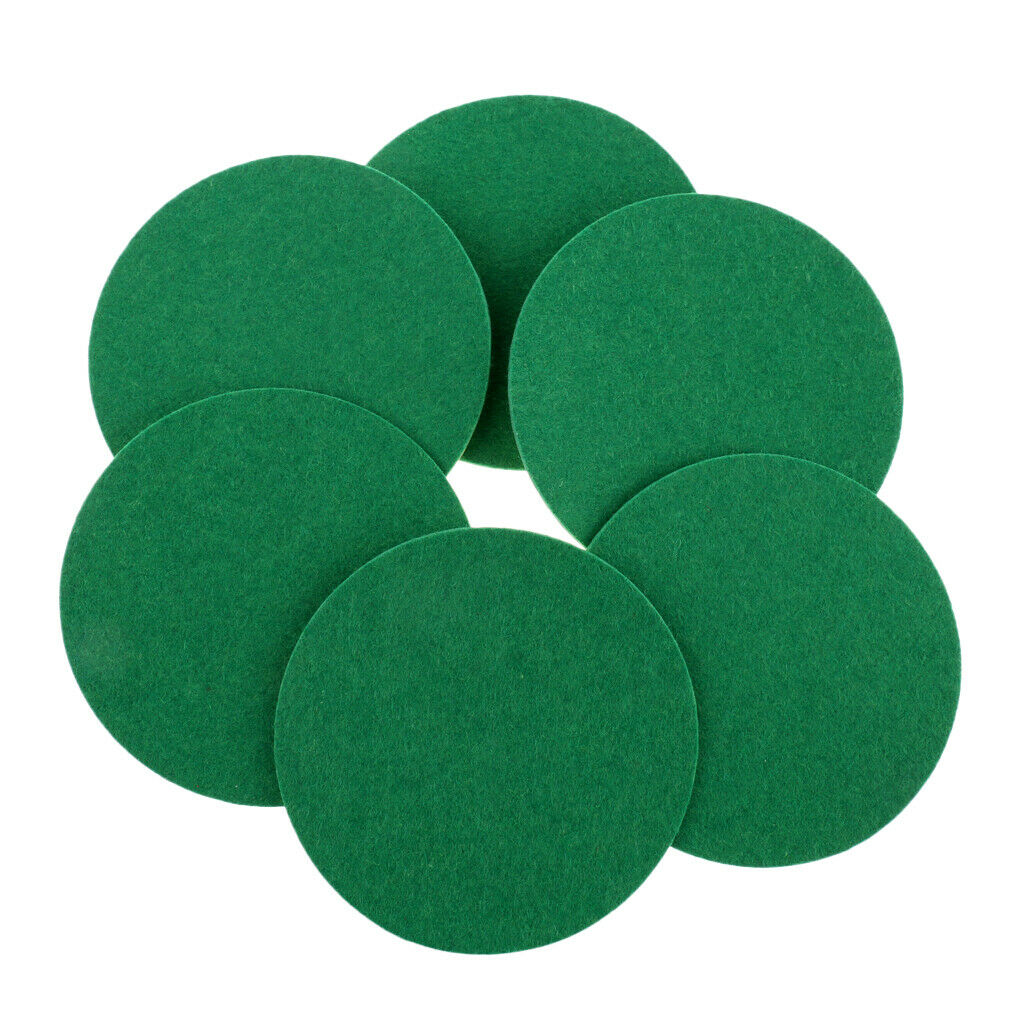 3X 6 Pieces Air Hockey Table Felt Pushers Replacement Felt Pads Green L