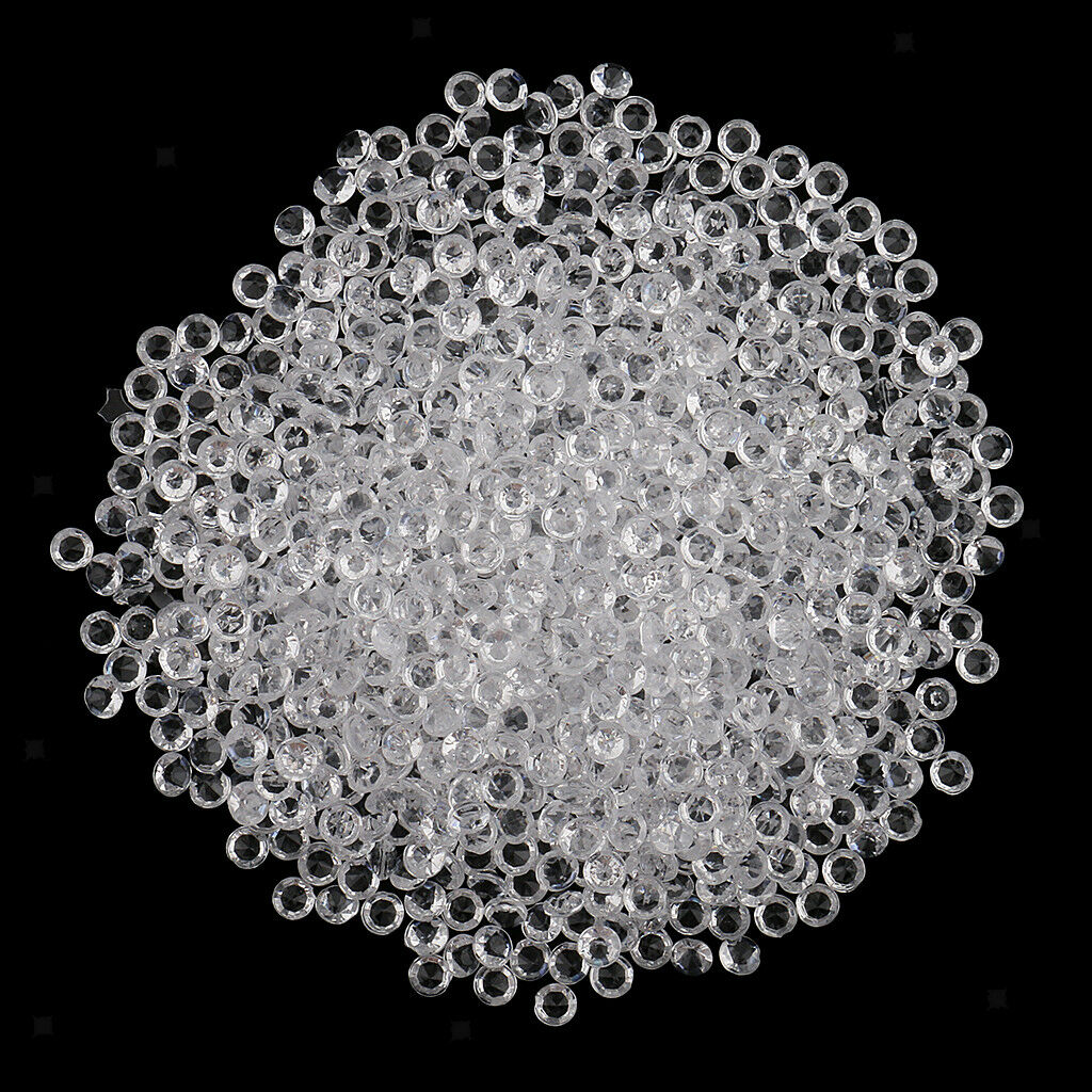 2000pcs Clear Acrylic Rhinestones Gem Crystal Faceted Beads for Wedding 4mm