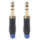 2x 6.35mm Stereo   Connector for DIY Microphone Audio Soldering Adapter