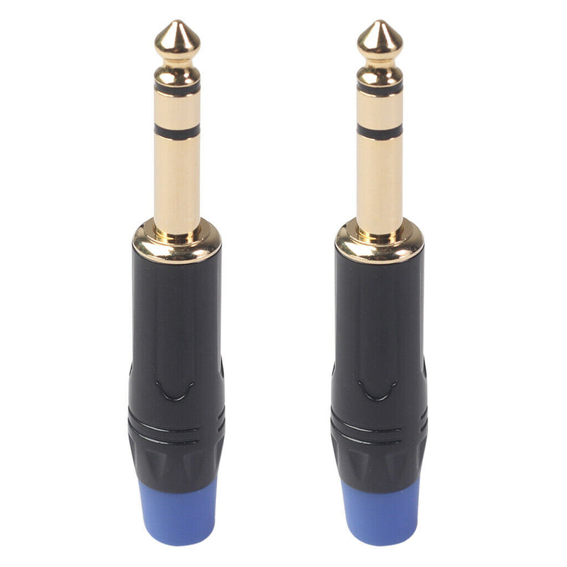 2x 6.35mm Stereo   Connector for DIY Microphone Audio Soldering Adapter