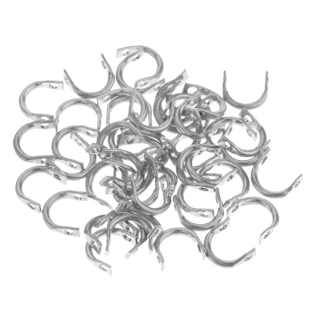 50 Pieces S + 50x L Fishing Spoons Blades Spinner Folded Clevises for Lure