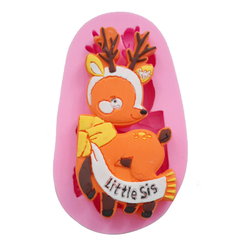Christmas Deer Silicone Mould Fondant Cake Mold DIY Baking Tool Party Decor