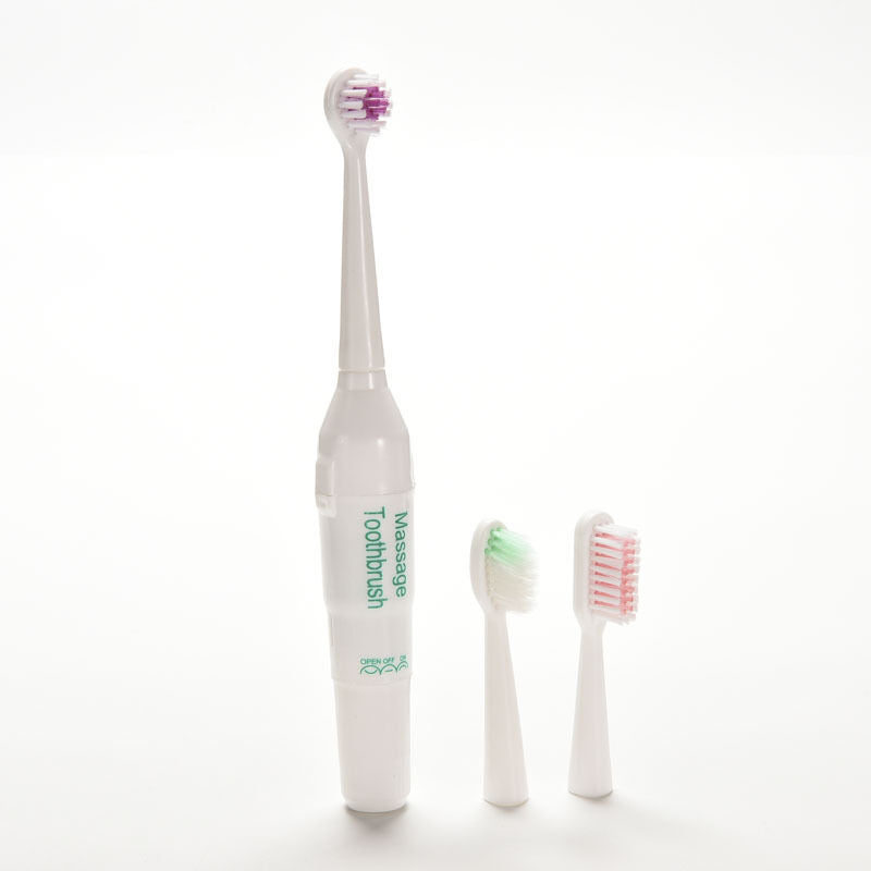 1X New 19*3cm Electric Vibrate Massages Massagers Toothbrush with 3 Brush .l8