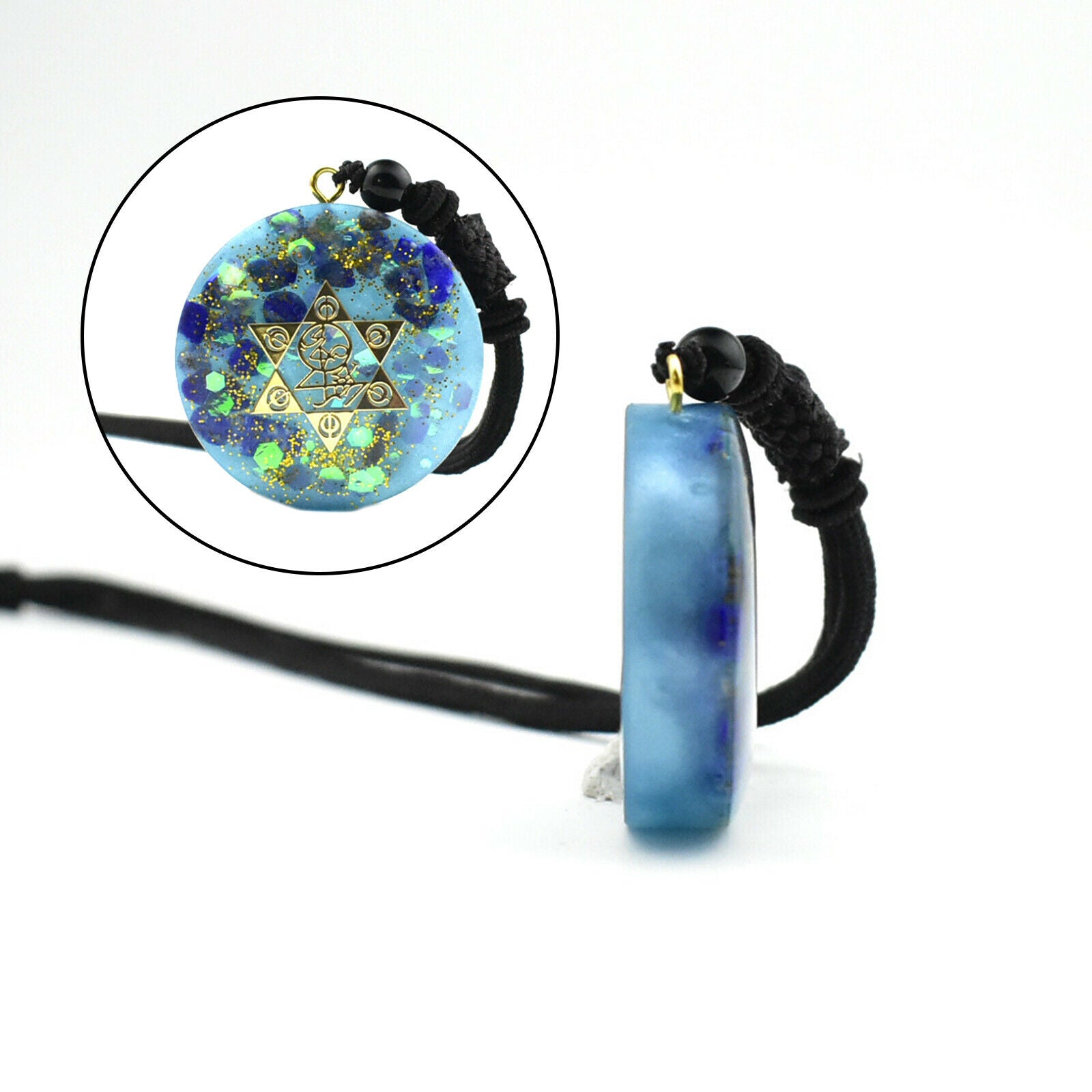 Sri Yantra Geometry Energy Necklace Crystal Orgone Pendant Sacred Meditaion