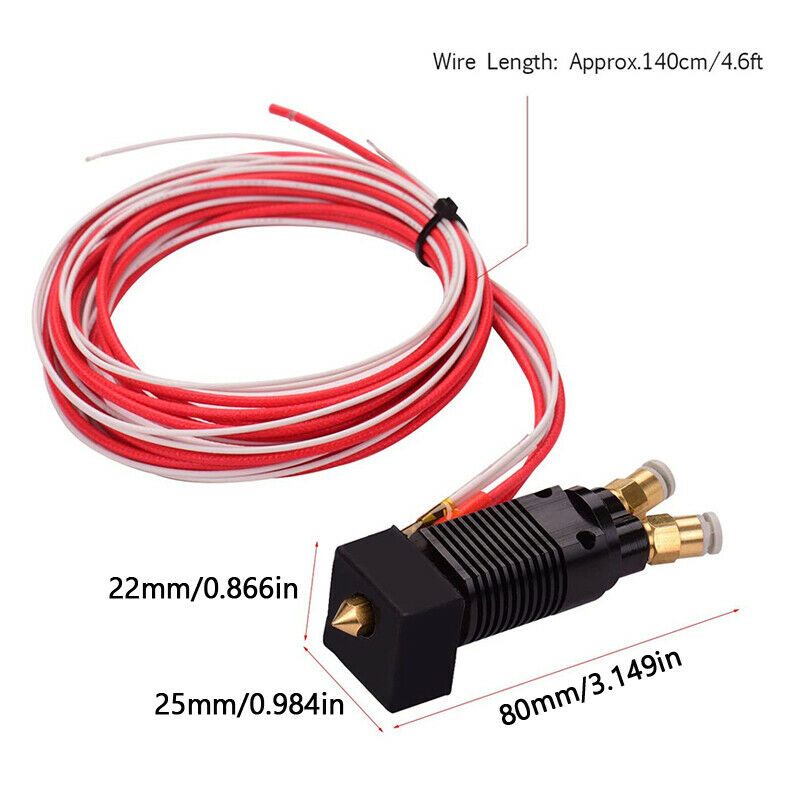 2 in 1 Out Dual Color Metal Hotend Extruder 24V fit for Ender-3 TEVO ALFWISE A6