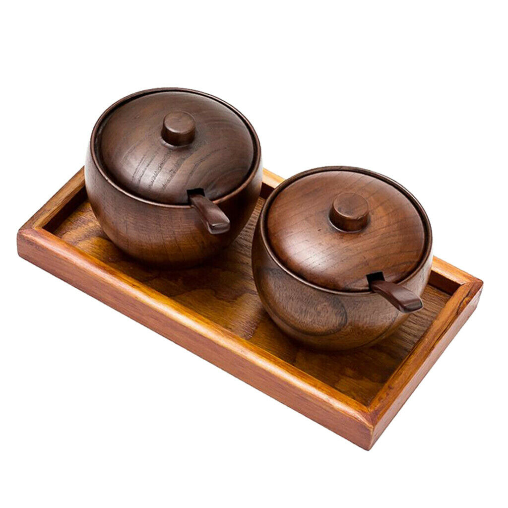 Wooden     Seasoning     Pot     Condiment     Canister     Spoon     Tray