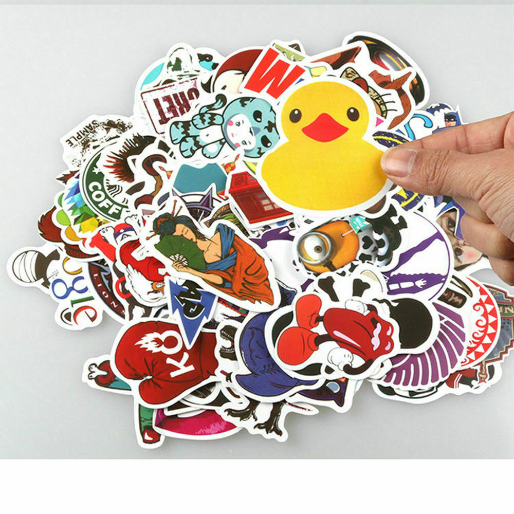 100pcs Cool Skateboard Stickers Bulk Pack Snowboard Vinyl Decor Decals Random