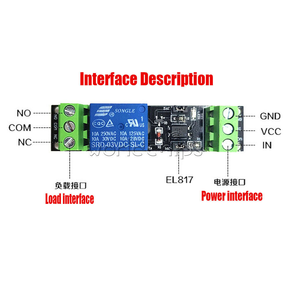 3V 10A Single-channel Relay Isolation Drive Control Module High Level Board