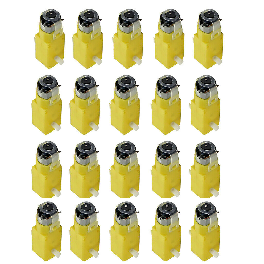 20 Pieces DC Geared Motor, 3-12V TT Gear Motor, Robotics Kits Motors
