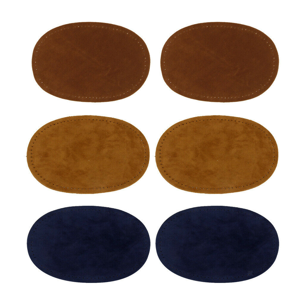 3 Pairs Suedette Fabric Elbow Knee Patches Applique for Clothing Supplies