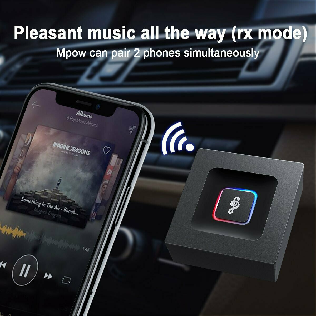 2 in1 HandSfree 4.2 Wireless Transmitter Receiver A2DP Audio Aux Adapter TV PC