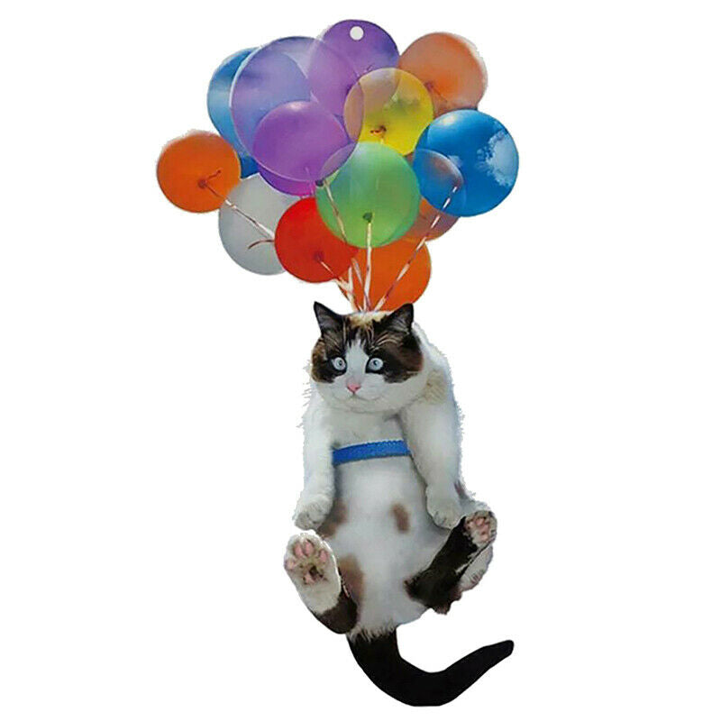 2D Cute Kitten Car Home Hanging Ornaments With Colorful Balloons Hanging De SJ
