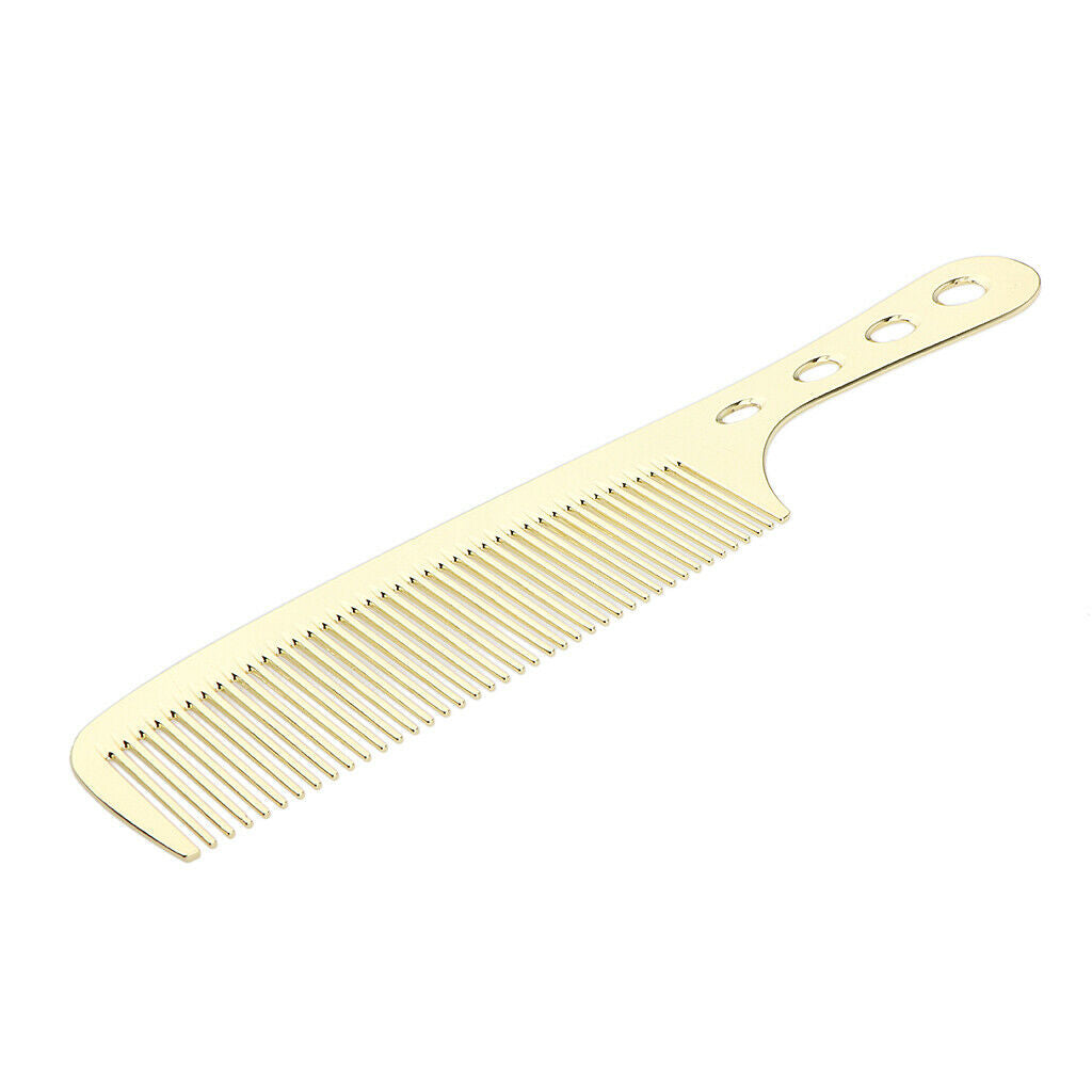 Space Aluminum Antistatic Haircutting Styling Hairdressing Barber Comb Golden