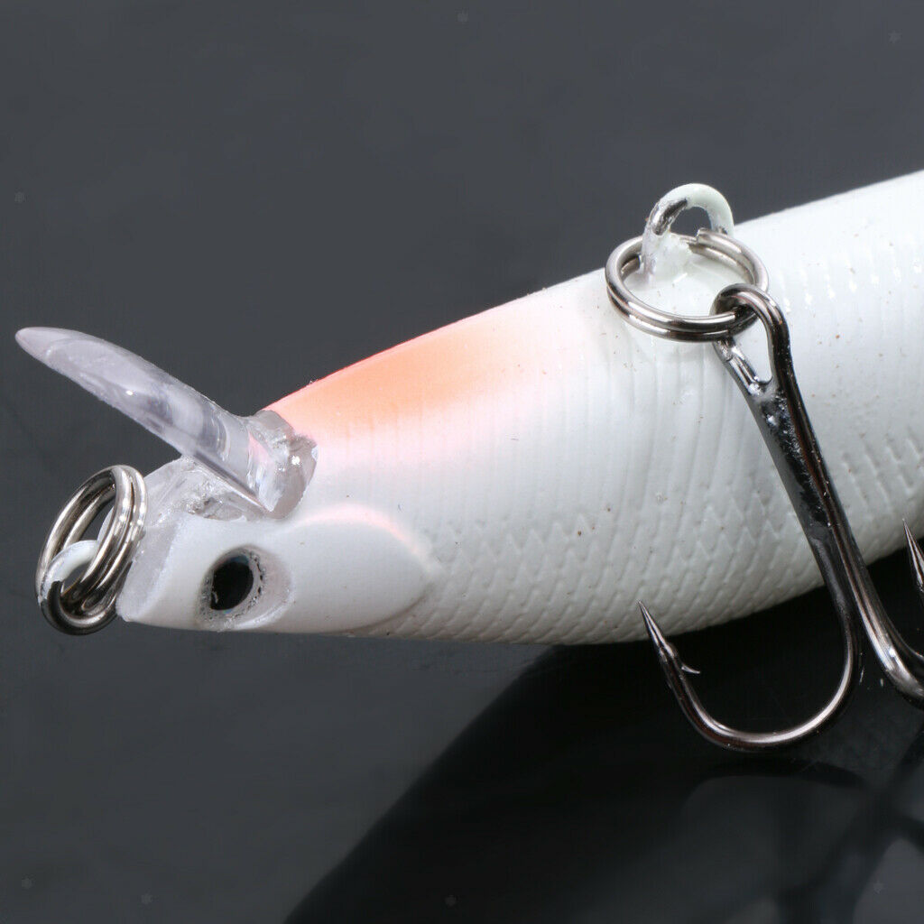 Luminous Night Bait Minnow Lure Hard Bait Fishing Tools Hooks 8.2cm 8g