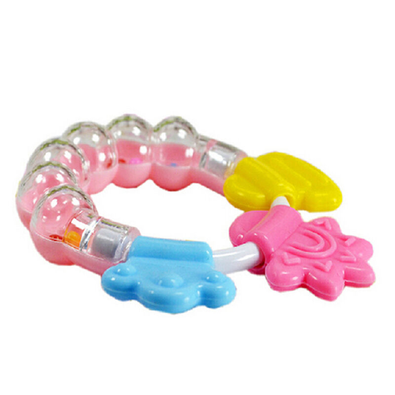 Healthy Baby Kids Rattles Biting Teething Teether Balls Toys Circle Rin.l8