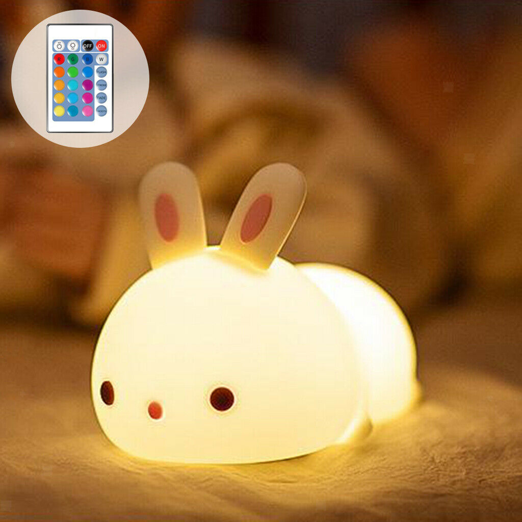 Bunny Silicone Night Light Animal Lamp for Girls Toddler With Remote