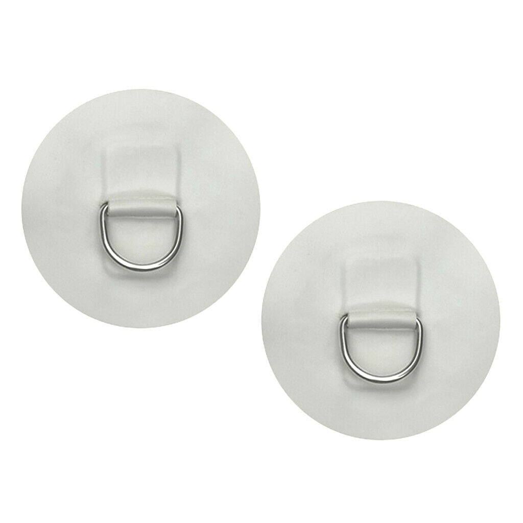 2pcs 4" Stainless Steel Boat Raft Dinghy Surfboard D-Ring PVC Patch Pad