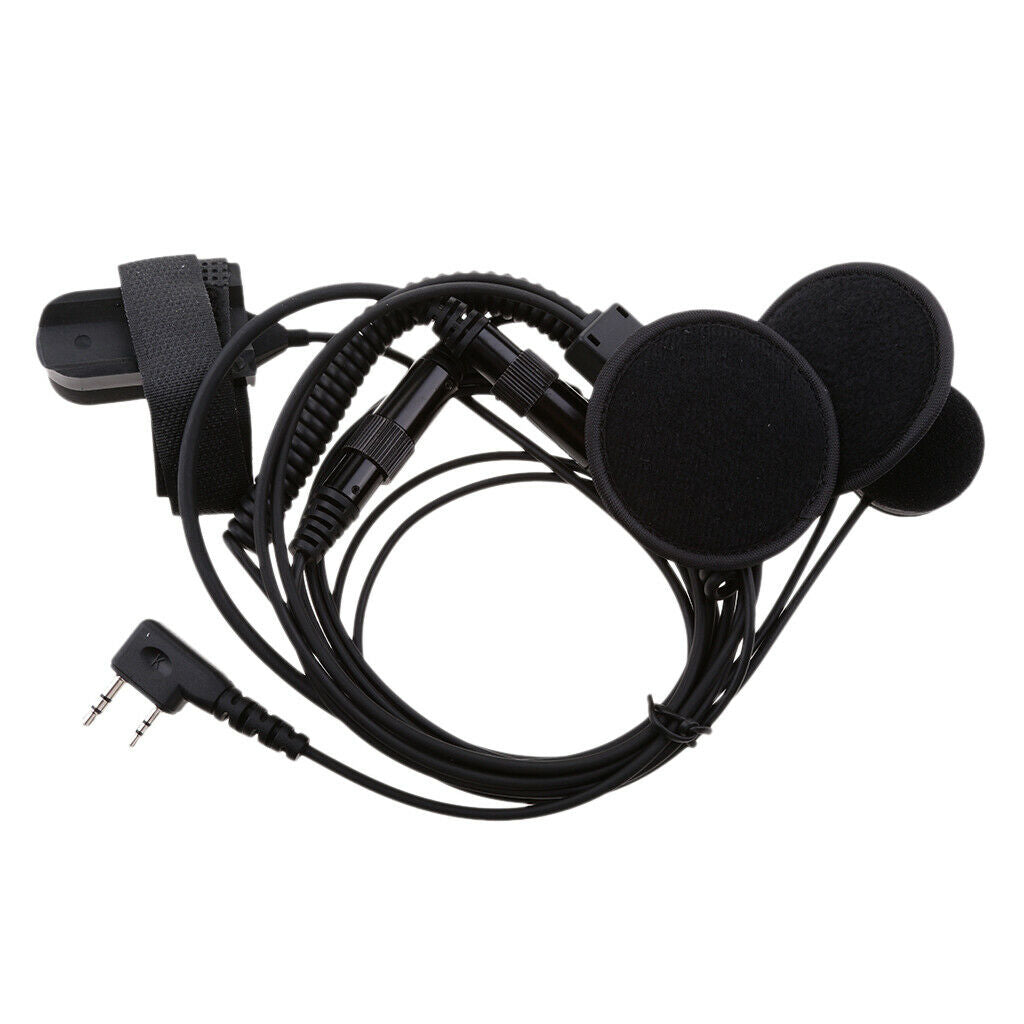 2 PIN Motorcycle Bike Headset Earpiece Mic PPT for Kenwood BaoFeng WouXun
