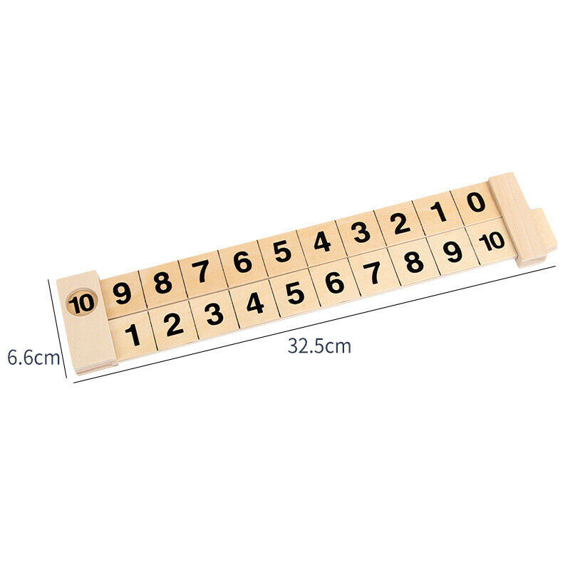 Wooden Math Arithmetic 1-10 Addition Subtract Learning Ruler Kids Education Toys