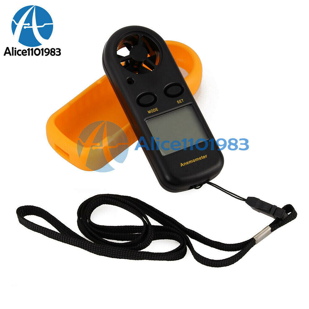 Digital LCD Wind Speed Gauge Air Velocity Meter Anemometer NTC Thermometer