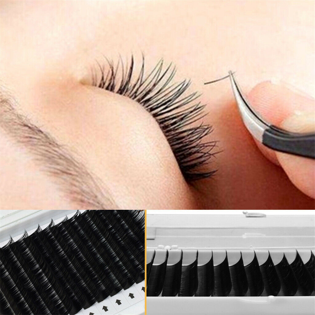 0.05 D 12mm Silk False Eyelash Cluster Tray Individual Eyelashes Extension