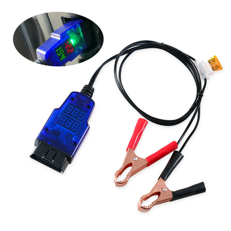 Digital Display 12V Car SUV OBD Battery Replacement Memory Saver OBDII Cable Set