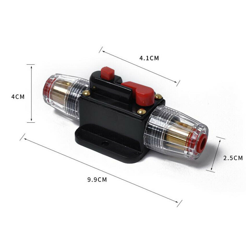 12/48V Car Audio Circuit Breaker Protection Fuse Holder 4-8 AWG Wire 40A