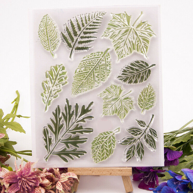 Green leaf clear stamp silicone seal flower stamp DIY scrapbook album deco.l8