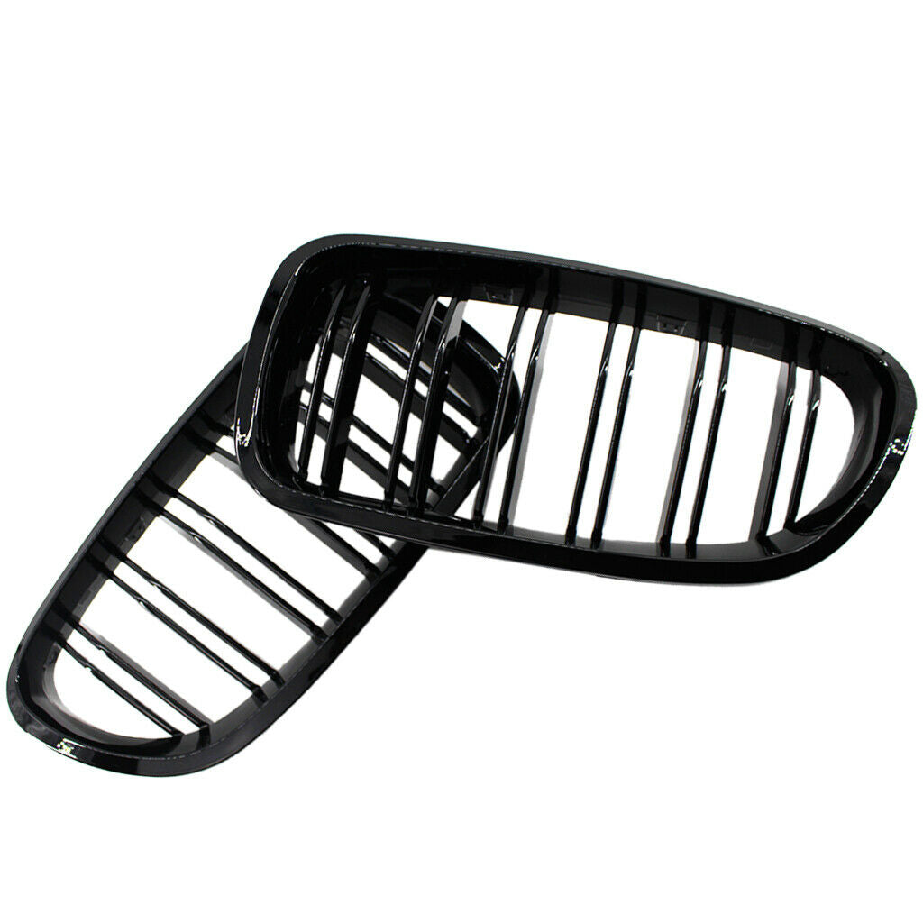 Pair Gloss Black Front Kidney Grilles Grill For BMW F10 F18 2010-2015 NEW