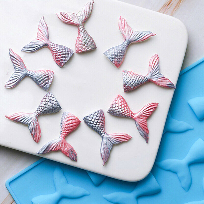 Mermaid Tails 16 Cavities Silicone Mold Chocolate Candy Jelly Molds Cake .l8