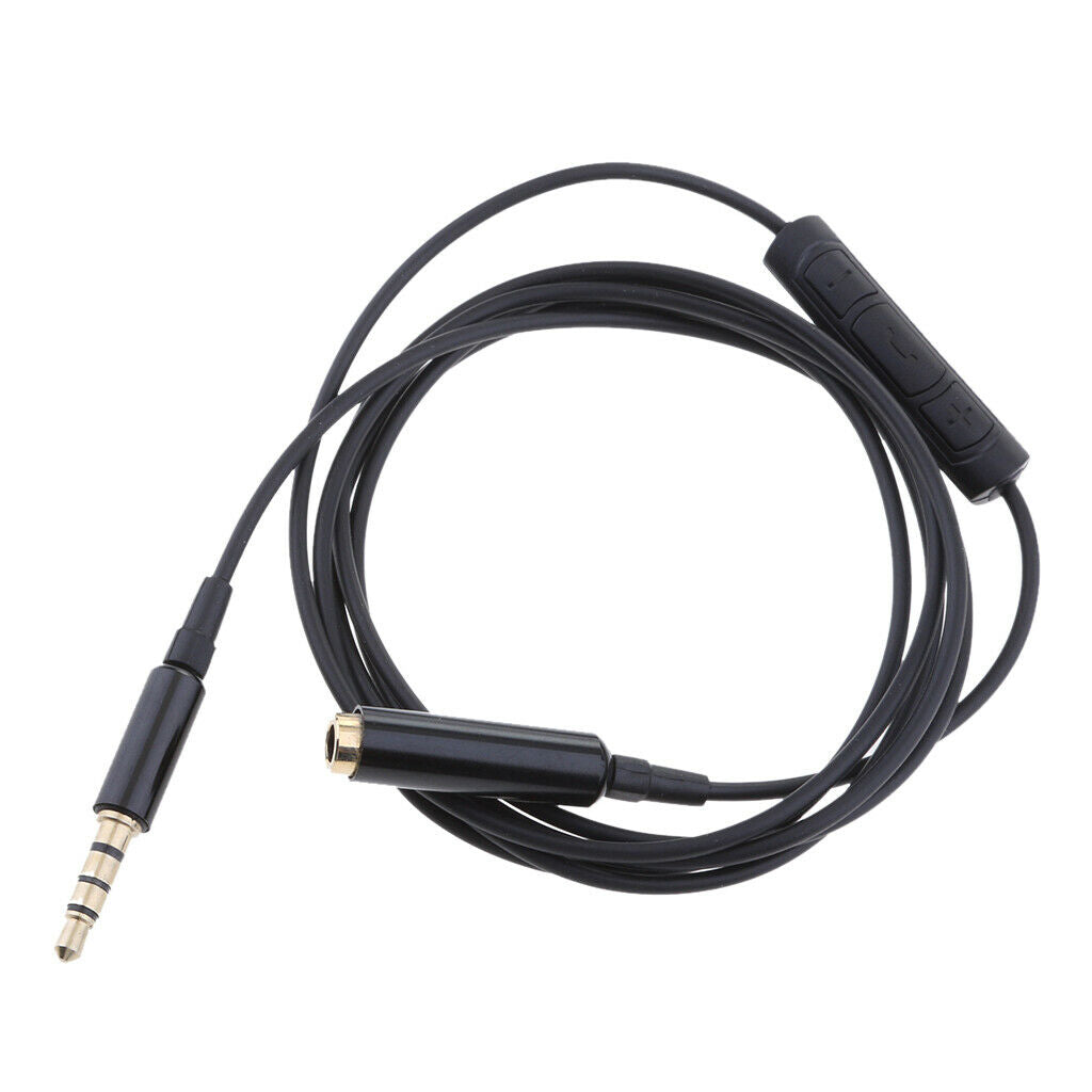 3 . 5mm   Male   to   Female   Stereo   With   Remote  &  Mic   Audio   Cable