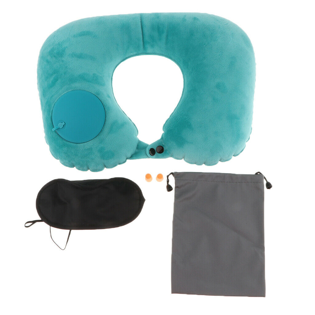 2x Comfortable Inflatable U-shaped Pillow Neck Car  Head