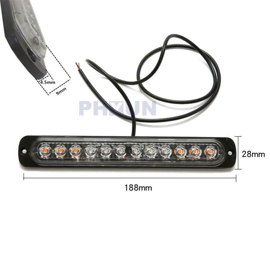 2PCS 72W Amber LED Flash Strobe Light BAR 12V 24V Fog Signal Light For Truck Car