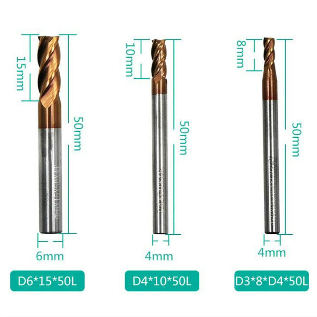 Tungsten Steel Aluminium Router Cutter Bit Tool Endmills Drill D:D8x20x60L