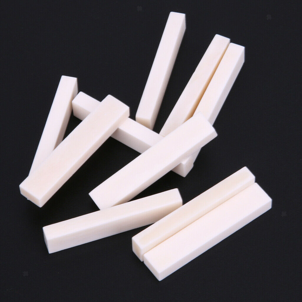 10Pcs Hard Buffalo Bone Blank Saddle Nut for Accoustic Classical Guitar DIY