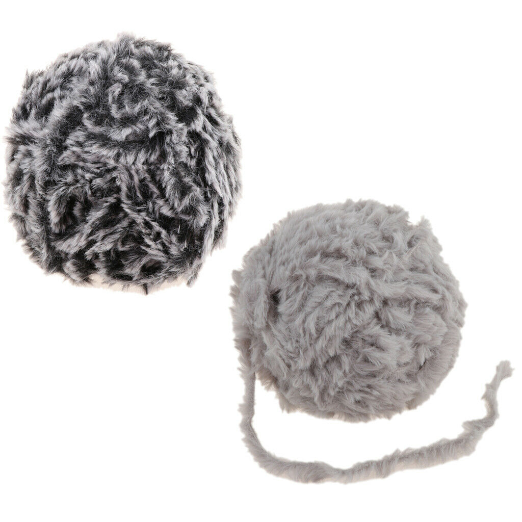 2 Pieces 32 Meters Soft Hand Knitting Artificial Fur Yarn Warm Baby Yarn 14mm