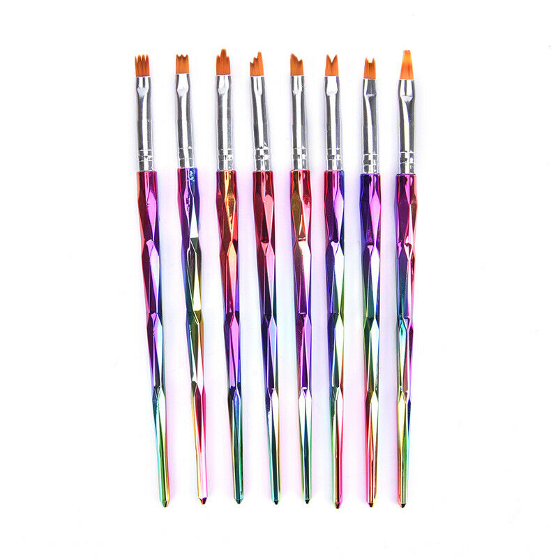 8Pcs Flower Drawing Pen Gradient DIY Nail Art Brush Set Painting Drawing TooFCA