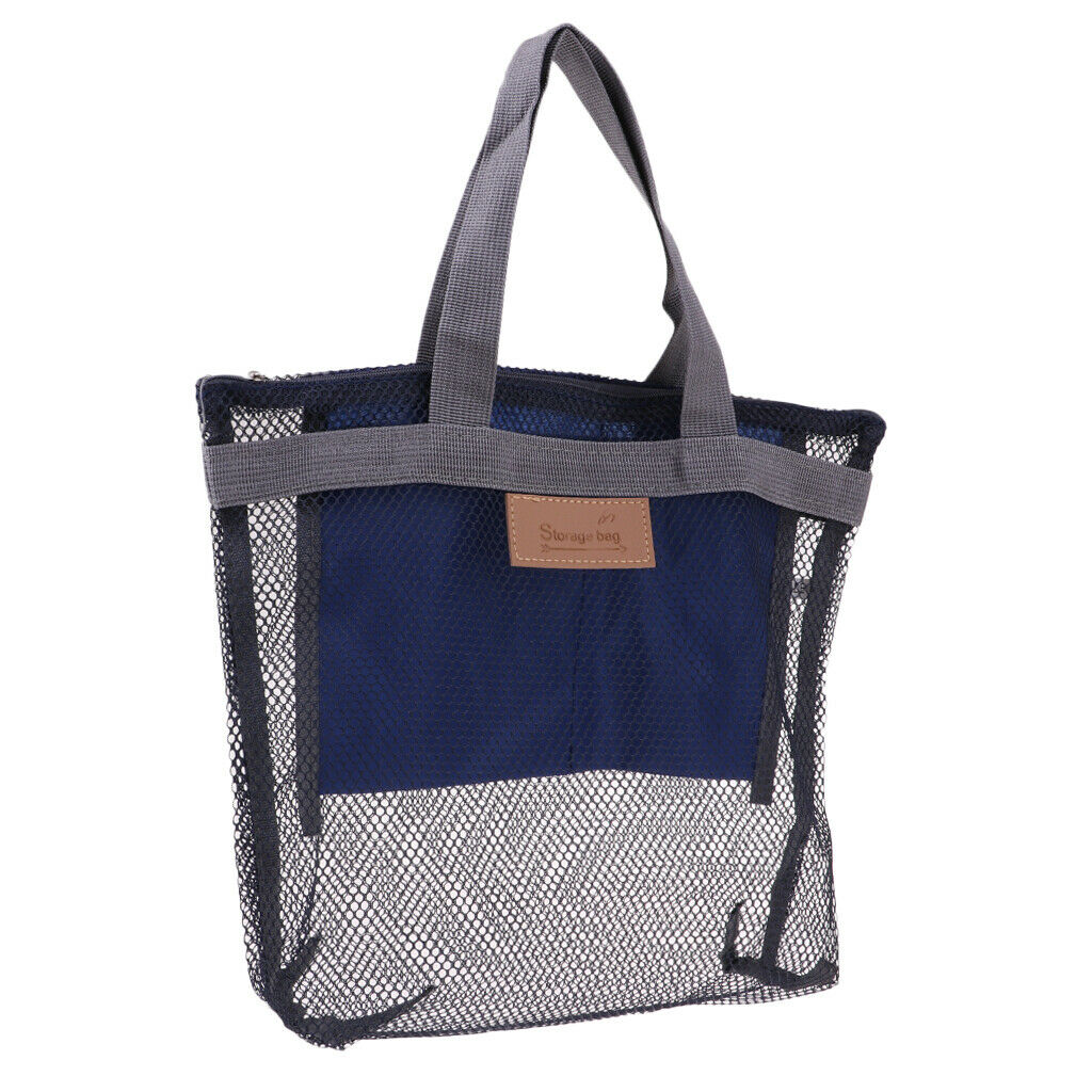 Quick Dry Shower Oxford Toiletry Bath Organizer Tote Bag for Camping - Blue
