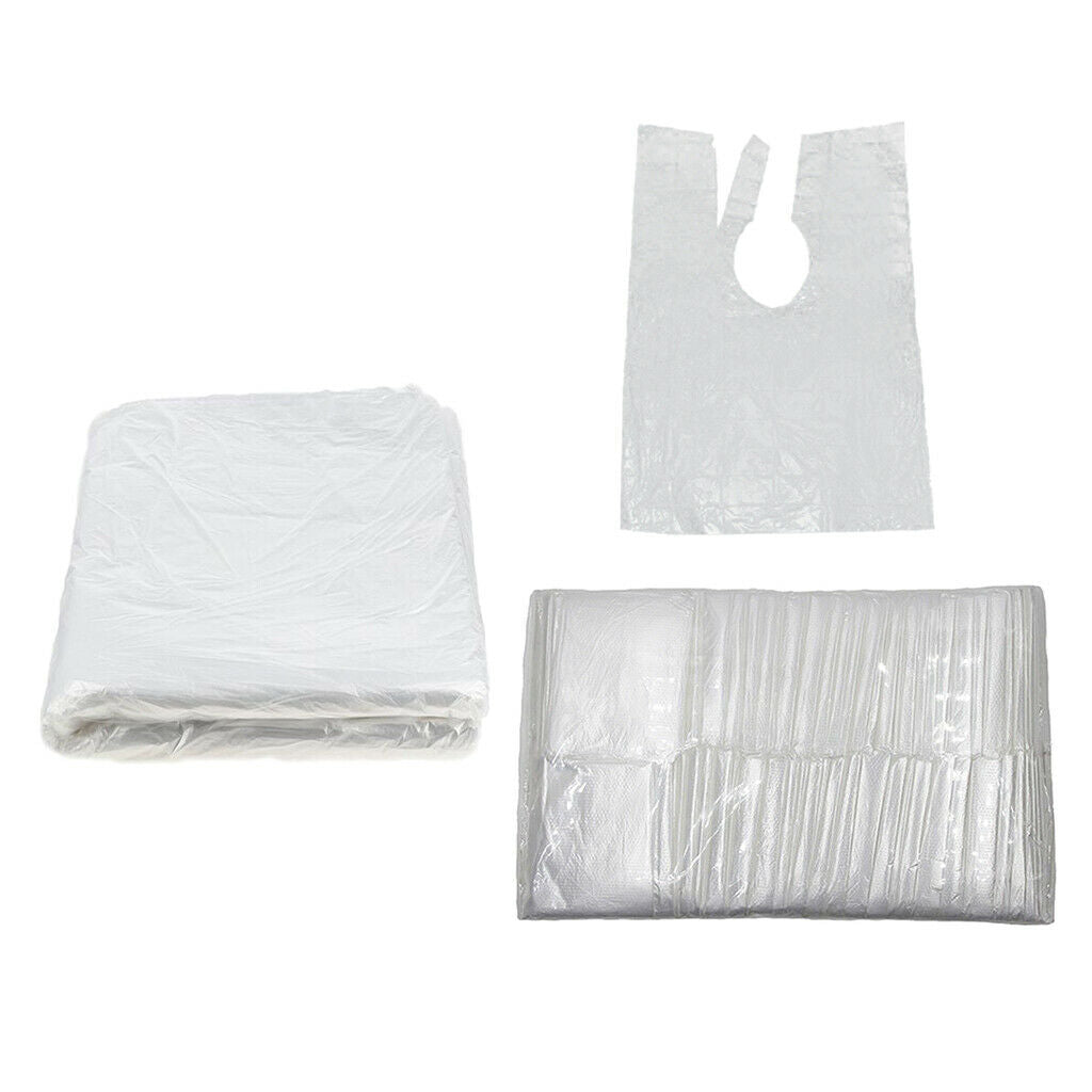 200Pcs Disposable Hair Cutting Cape Clear Home DIY Hair Salon Gowns Barber Capes