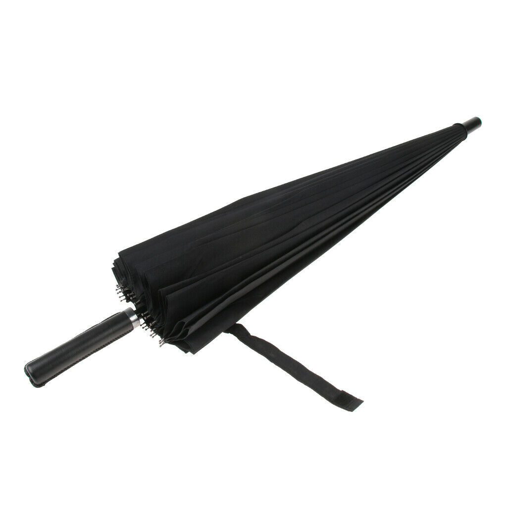 Strong Windproof Long Handle Business UV Protection Umbrella w/ 24 Steel Rib