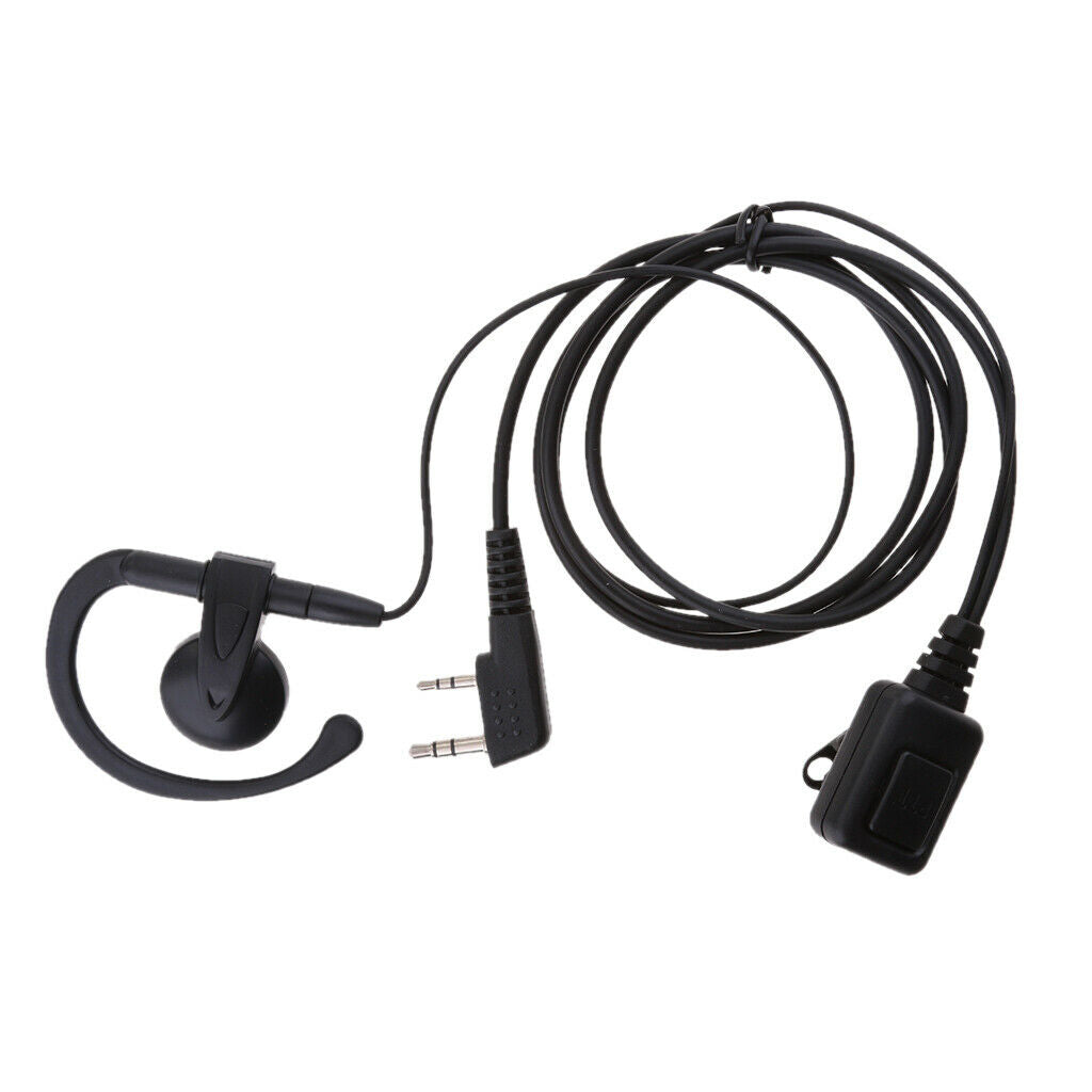 G-Shaped 2-Pin Headset PTT Mic Earpiece for Walkie Talkie Radio
