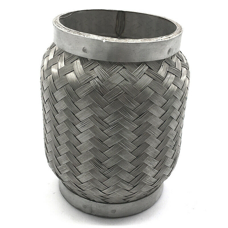 Heavy Duty Stainless Exhaust Pipe Double Braid Flex Connector Pipe 3.5"x6" Solid